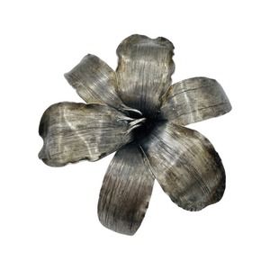 Vintage Manfredi Sterling Silver Hibiscus flower pin brooch